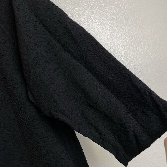 Eileen Fisher Top Medium Womens Black Shirt Sweater Textured Knit Pullover Hi Lo - Picture 7 of 9